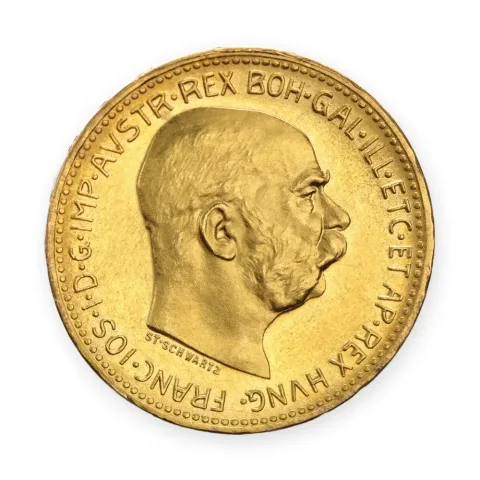 20 kruna Franc Jozef (Austrija, 1892–1916) — avers