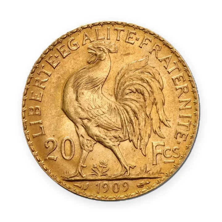 Napoleon 20 franaka Marijana / petao (1899–1914) — revers Napoleon 20 franaka Marijana / petao (1899–1914) — revers