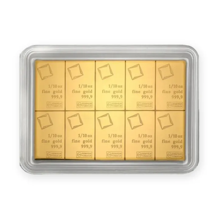 Valcambi CombiBar 1 oz (31,1 g), 10 × 3,11 g Valcambi CombiBar 1 oz (31,1 g), 10 × 3,11 g — prednja strana