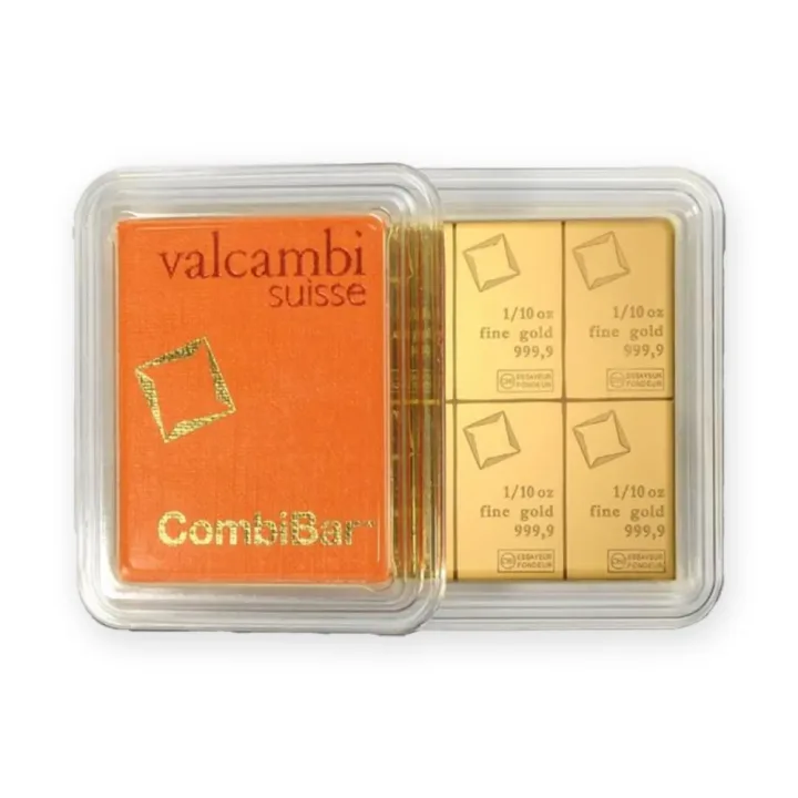 Valcambi CombiBar 1 oz (31,1 g), 10 × 3,11 g — zadnja strana Valcambi CombiBar 1 oz (31,1 g), 10 × 3,11 g — zadnja strana