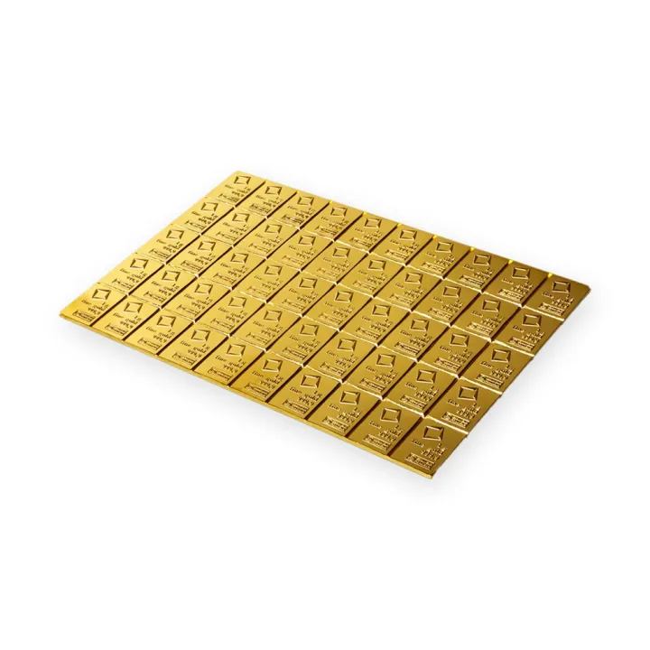 Valcambi CombiBar 50 × 1 g — zadnja strana Valcambi CombiBar 50 × 1 g — zadnja strana