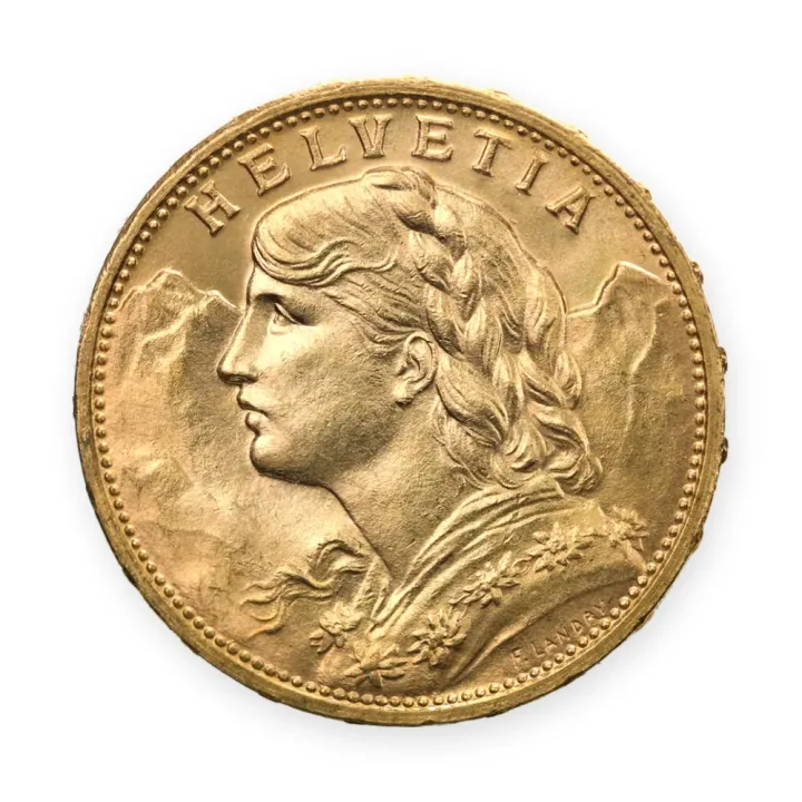 Vreneli 20 franaka (Švajcarska, 1897–1949) — revers Vreneli 20 franaka (Švajcarska, 1897–1949) — revers