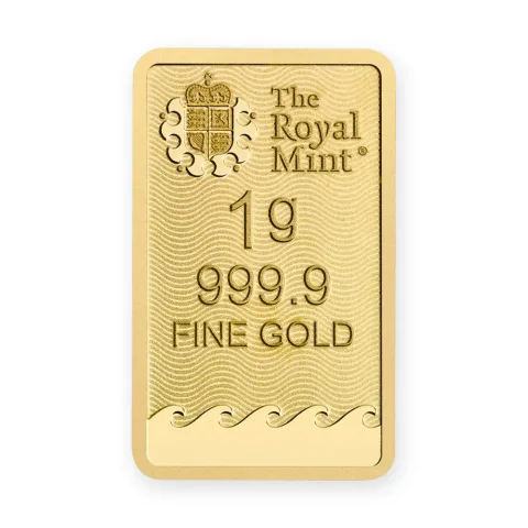 Zlatna poluga 1 g Royal Mint Britannia — prednja strana