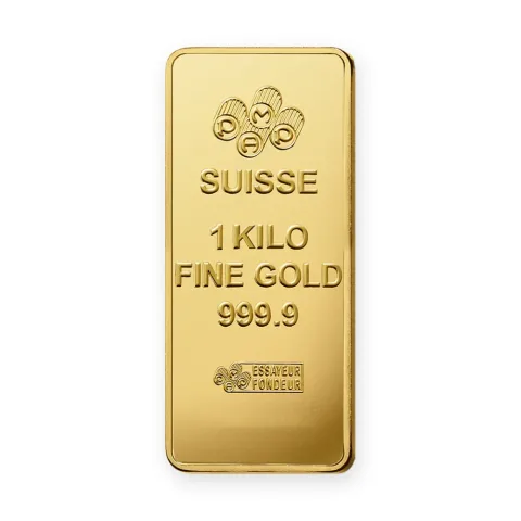 Zlatna poluga 1 kg PAMP Suisse Fortuna — prednja strana