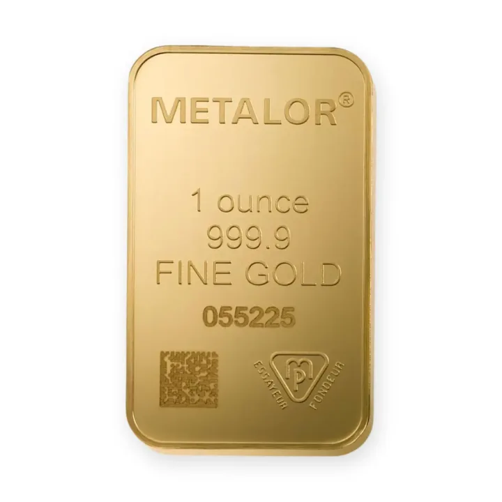 Zlatna poluga 1 oz (31,1 g) Metalor — zadnja strana Zlatna poluga 1 oz (31,1 g) Metalor — zadnja strana