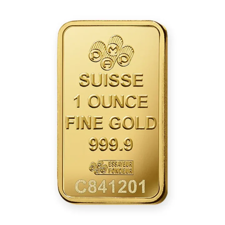 Zlatna poluga 1 oz (31,1 g) PAMP Suisse Fortuna — zadnja strana Zlatna poluga 1 oz (31,1 g) PAMP Suisse Fortuna — zadnja strana