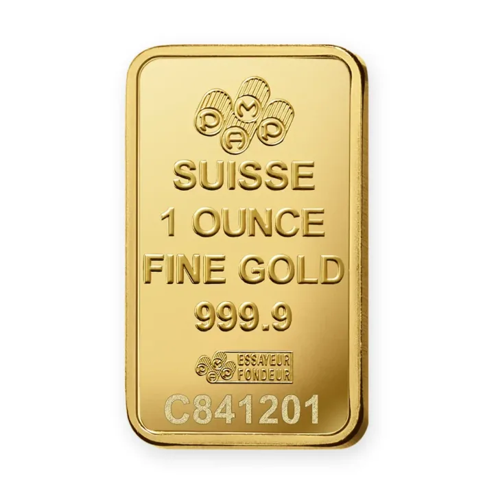 Zlatna poluga 1 oz (31,1 g) PAMP Suisse Rosa — zadnja strana Zlatna poluga 1 oz (31,1 g) PAMP Suisse Rosa — zadnja strana