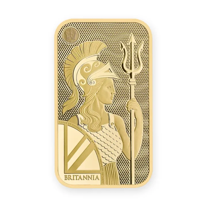 Zlatna poluga 1 oz (31,1 g) Royal Mint Britannia — zadnja strana Zlatna poluga 1 oz (31,1 g) Royal Mint Britannia — zadnja strana