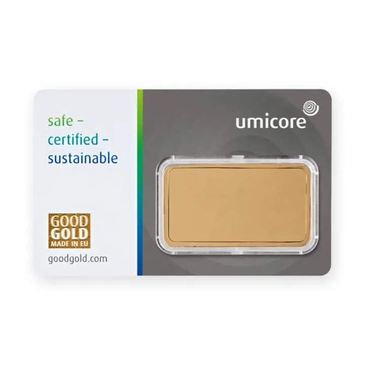 Zlatna poluga 1 oz (31,1 g) Umicore — zadnja strana Zlatna poluga 1 oz (31,1 g) Umicore — zadnja strana