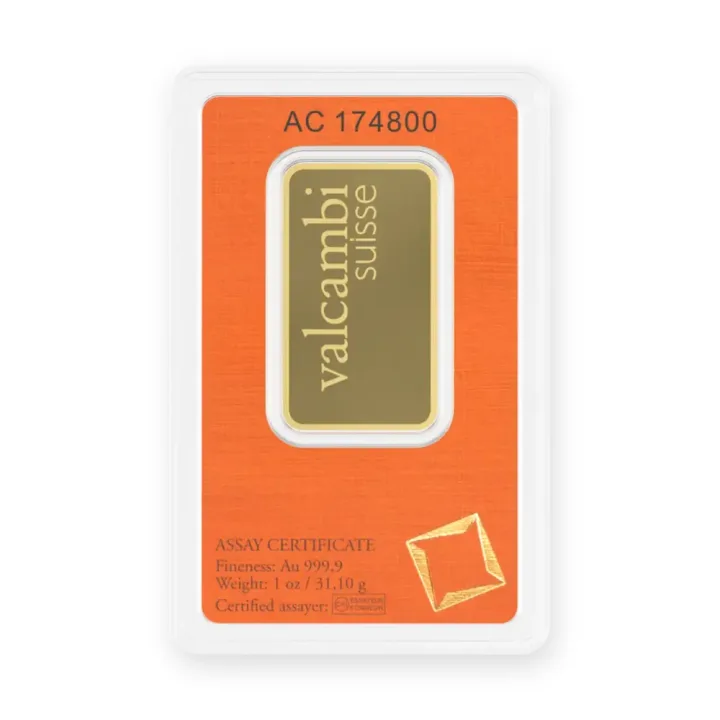 Zlatna poluga 1 oz (31,1 g) Valcambi Zlatna poluga 1 oz (31,1 g) Valcambi — prednja strana