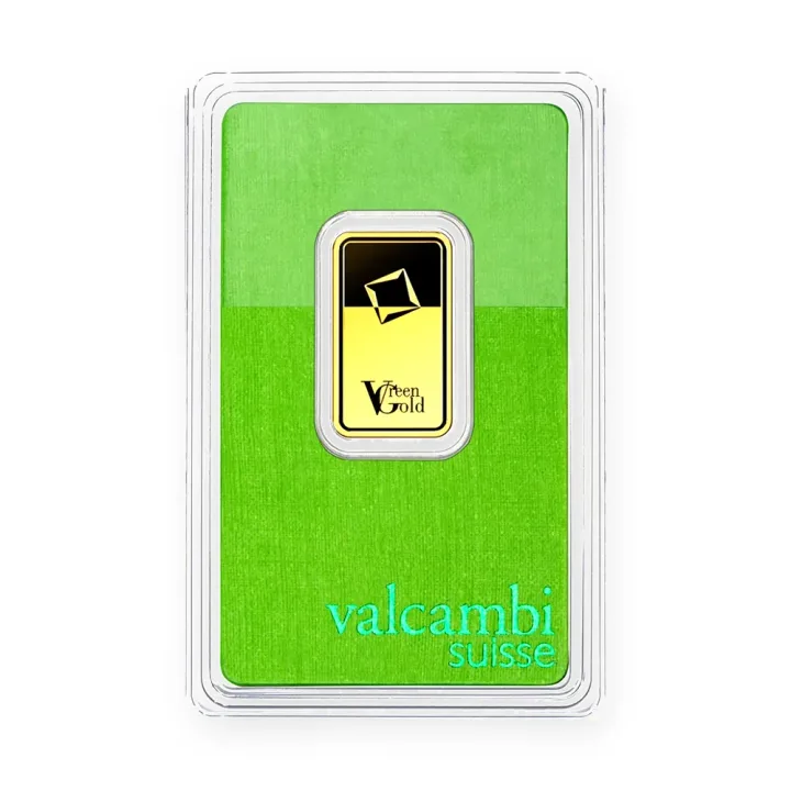 Zlatna poluga 10 g Valcambi Green Gold Zlatna poluga 10 g Valcambi Green Gold — prednja strana