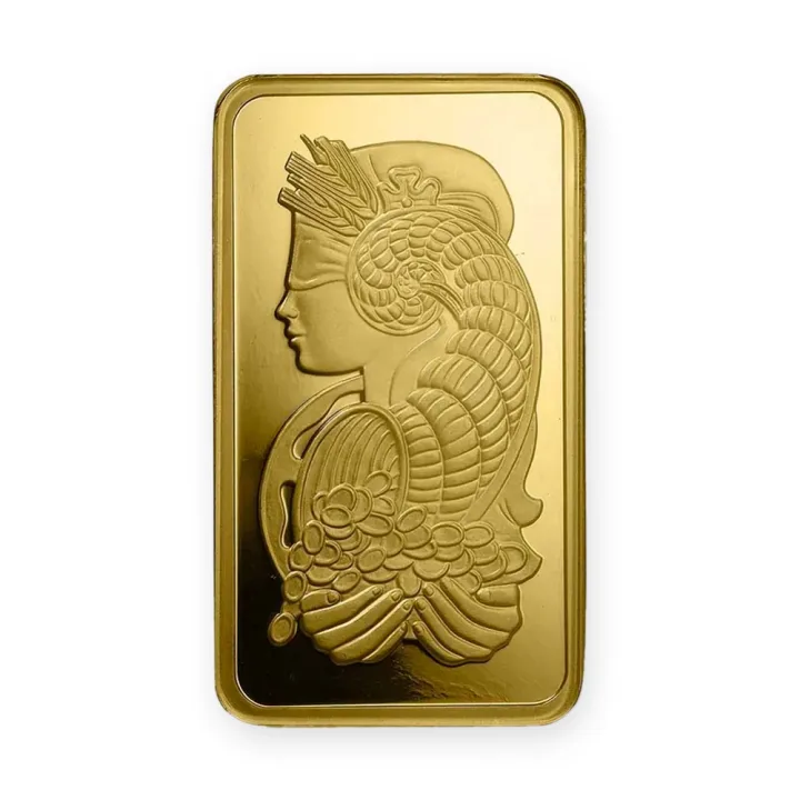 Zlatna poluga 100 g PAMP Suisse Fortuna Zlatna poluga 100 g PAMP Suisse Fortuna — prednja strana