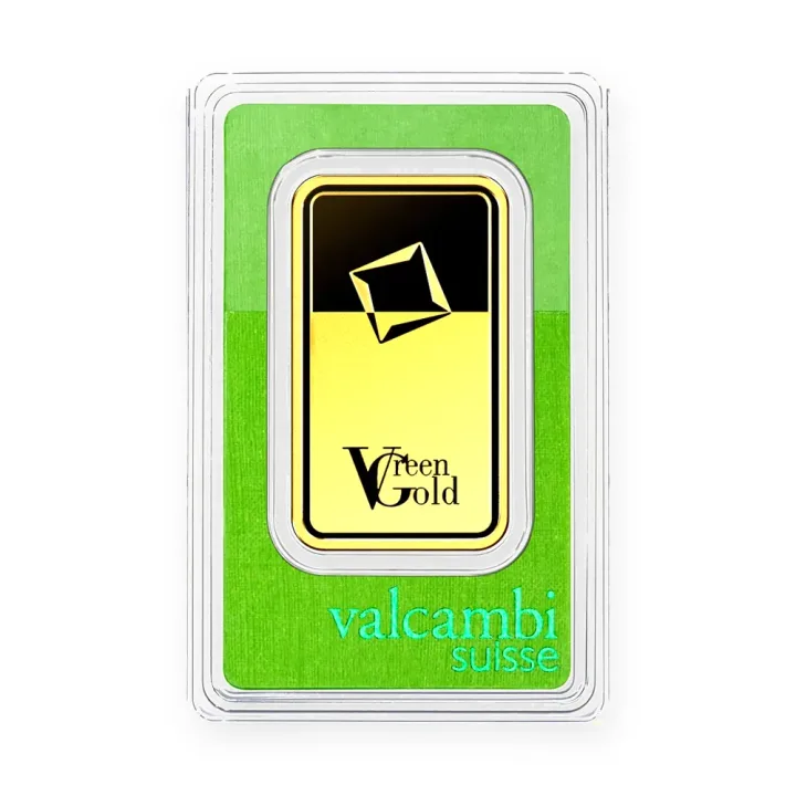 Zlatna poluga 100 g Valcambi Green Gold — zadnja strana Zlatna poluga 100 g Valcambi Green Gold — zadnja strana