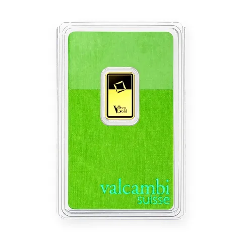 Zlatna poluga 2,5 g Valcambi Green Gold — prednja strana
