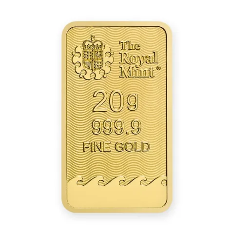 Zlatna poluga 20 g Royal Mint Britannia — prednja strana