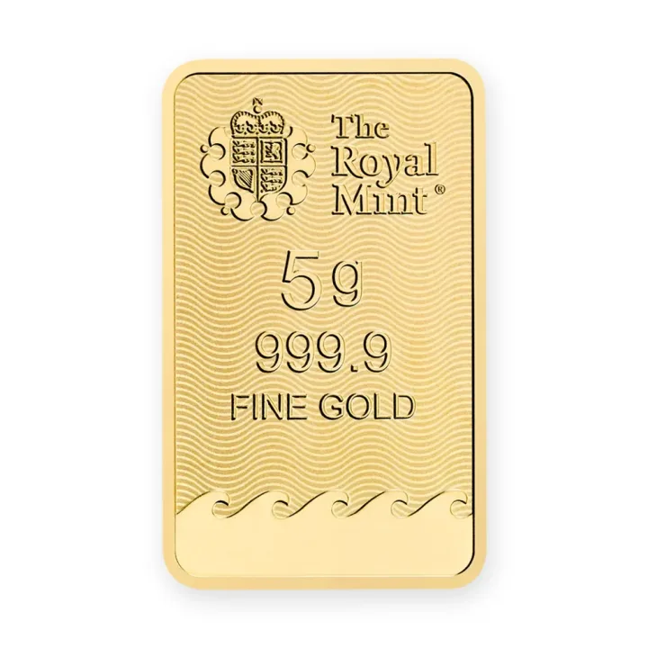 Zlatna poluga 5 g Royal Mint Britannia Zlatna poluga 5 g Royal Mint Britannia — prednja strana