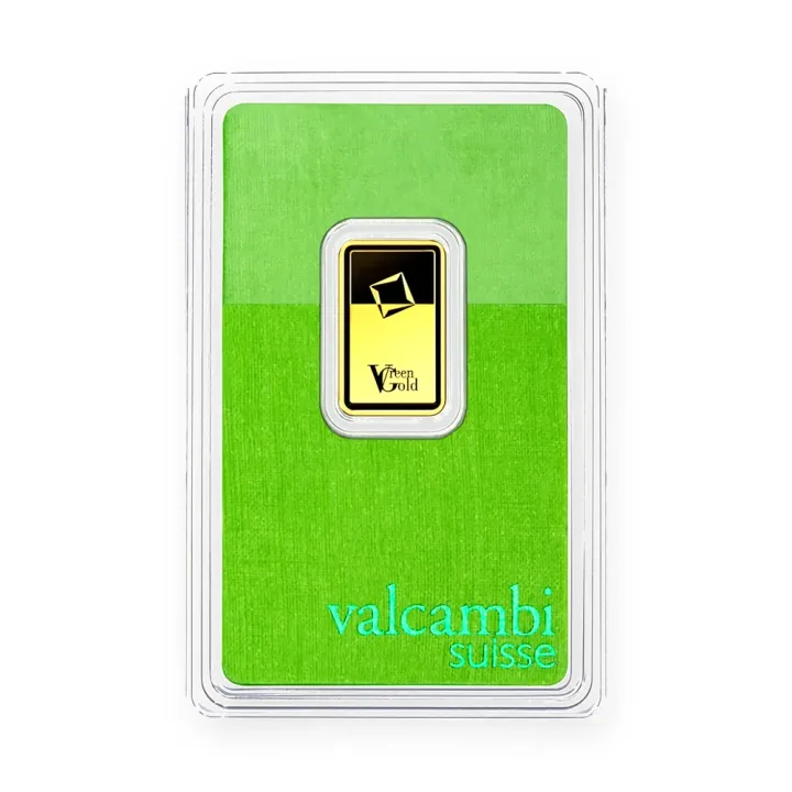 Zlatna poluga 5 g Valcambi Green Gold Zlatna poluga 5 g Valcambi Green Gold — prednja strana